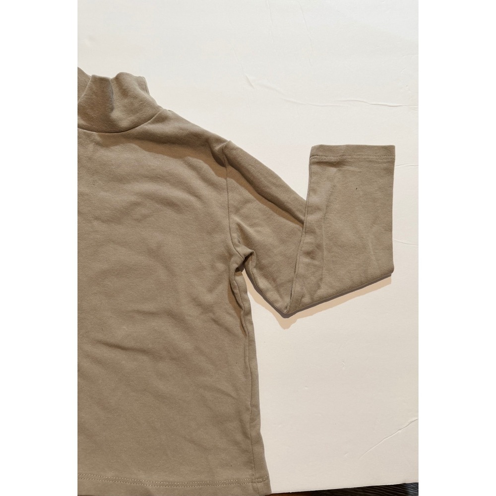 Kids Turtleneck Long Sleeve Top Bundle Tan White Mock Neck Basics Set of 2